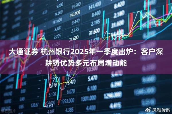 大通证券 杭州银行2025年一季度出炉：客户深耕铸优势多元布局增动能