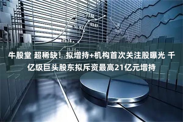 牛股堂 超稀缺！拟增持+机构首次关注股曝光 千亿级巨头股东拟斥资最高21亿元增持