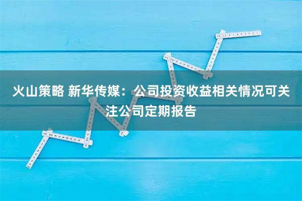 火山策略 新华传媒：公司投资收益相关情况可关注公司定期报告